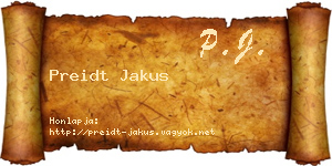 Preidt Jakus névjegykártya